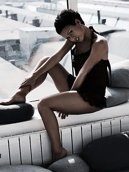 Beautiful black hair angel