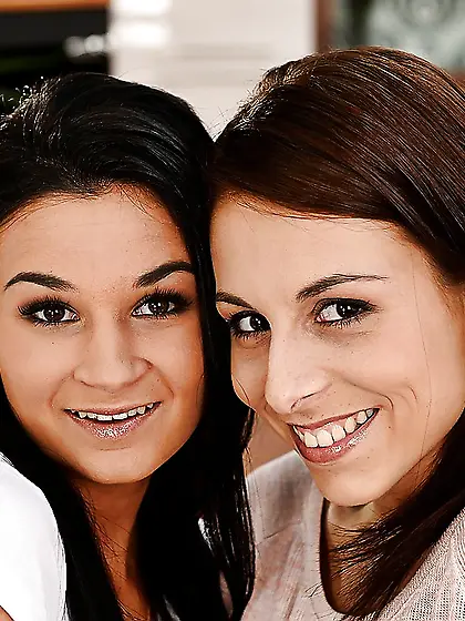 Innocent big tits lesbian babe