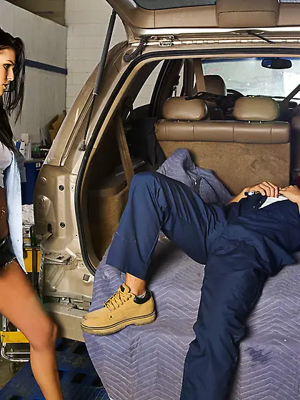 Hot and sexy babe,  Sea J Raw gets a big cock up her nasty and ti