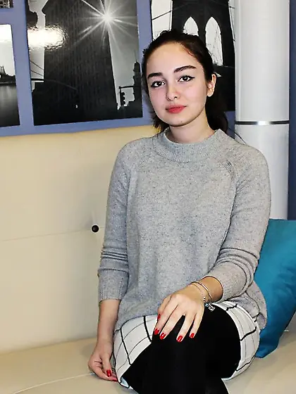 White teen black hair