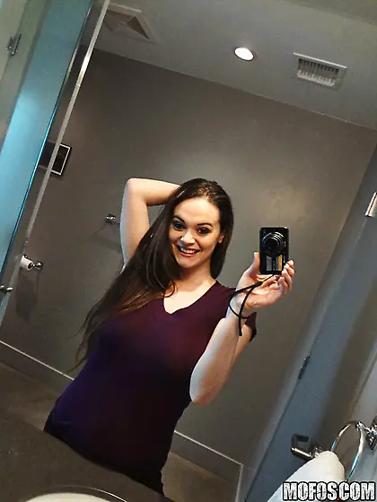 Hot brunette hikes up her dress for a doggy style drilling befor