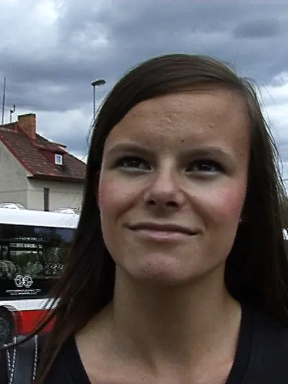 Long-haired brunette doll doggystyled