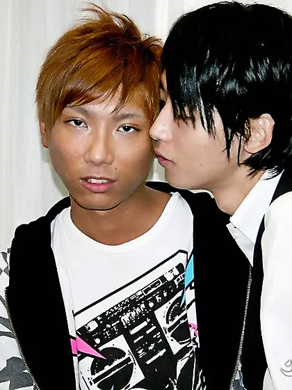 Redhead asian gray white