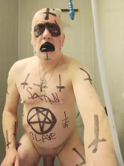 Satan slave is ready for his Enema sacrifice