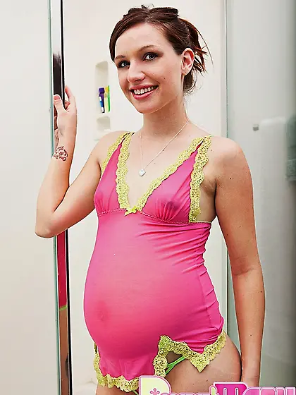 Young beautiful preggy chick