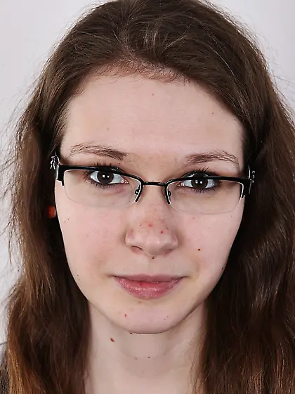 Sumptuous hussy glasses wearing