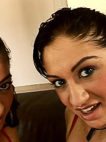 Two slutty brunette honeys are ready to drill each other's