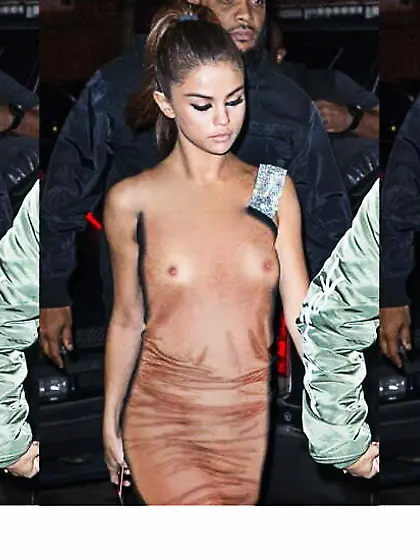 Selena Gomez Real Nude X Ray Sheer No Bra Nip