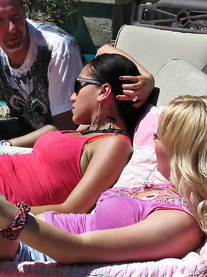 Blonde Liz Black shares huge cock and sperm with brunette right