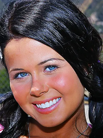 Alluring busty brunette Loni Evans strips her pink thongs and th