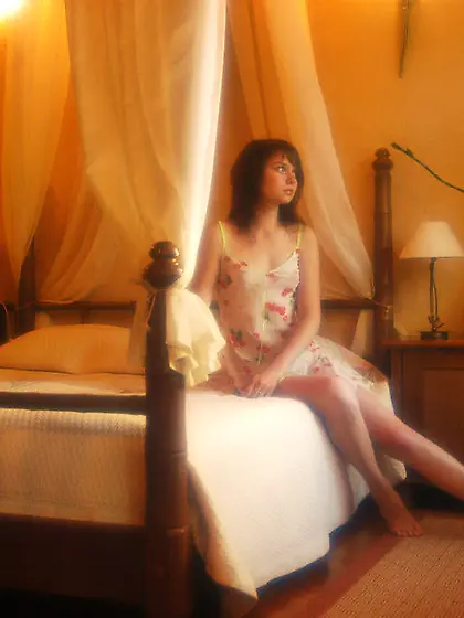 Anna S takes her cute see through dress off and exposes her litt