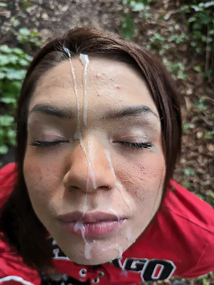 Epic outdoor facial submission