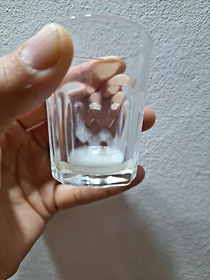 Cum in shot glass