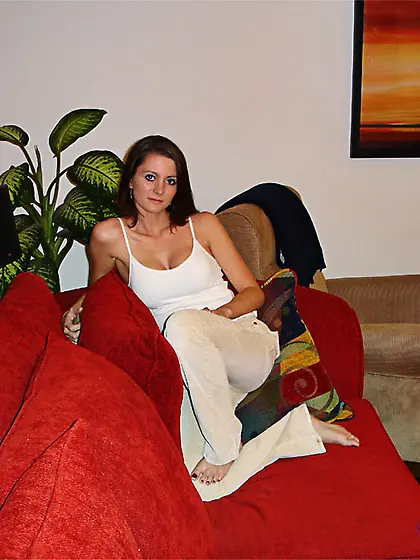 Big breasted brunette Southern Kalee takes off her pants and sho