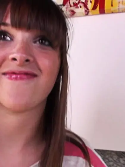 Cute chick strips clothes