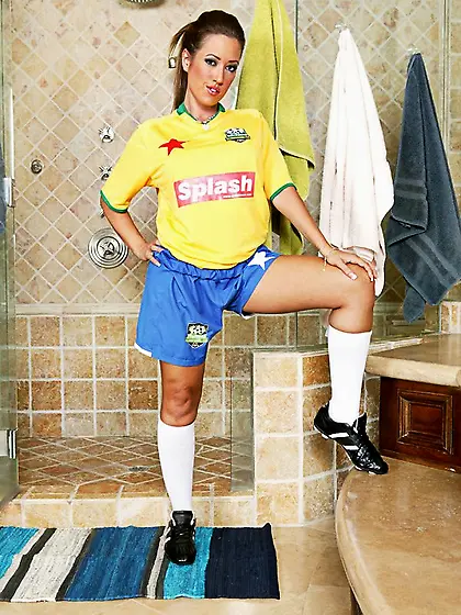 Hot brunette soccer babe