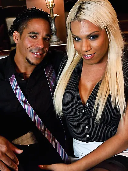 Extreme blonde t-girl milks