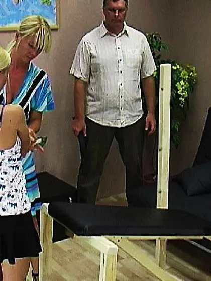 Blonde lets man spank