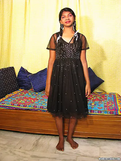 She is standing waiting for some cock