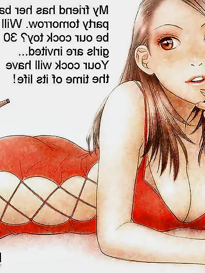 Anime Femmes playing with a Real Meatpipe (with captions) - No