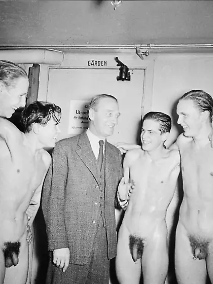 Vintage black and white male nudes