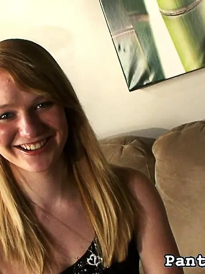 Natural chick ripped pantyhose