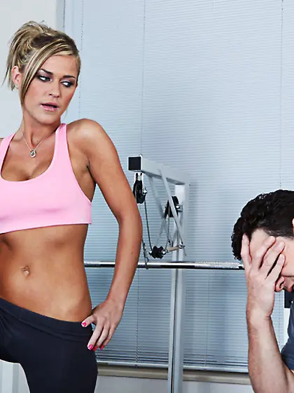 Skinny but busty tanned blonde McKenzie Miles blows and rides co