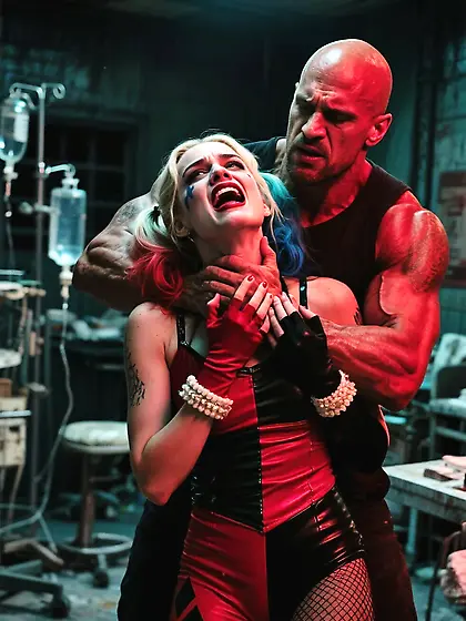 Harley Quinn choked