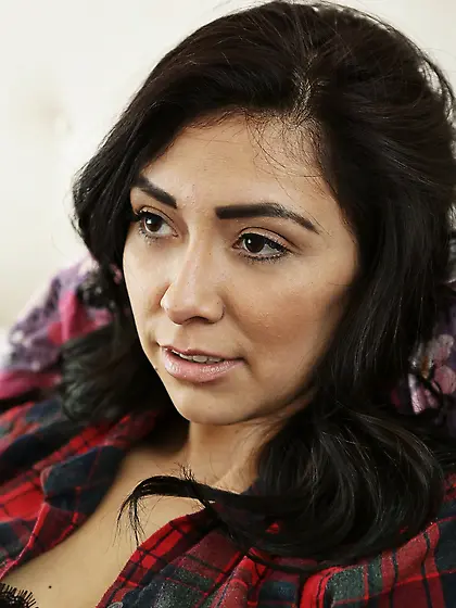 Girl poses on camera in lingerie and without it being humped in