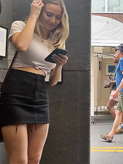 Big Tits Blonde on public spy cam