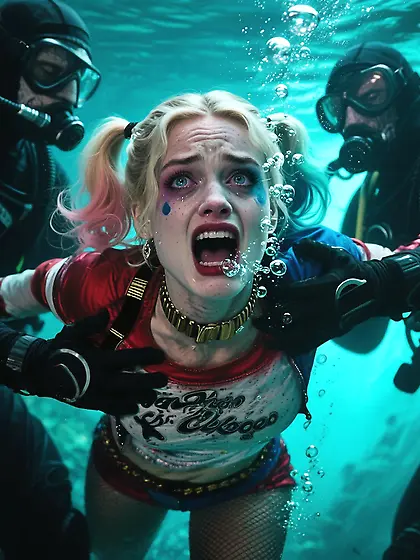 Harley Quinn drowning