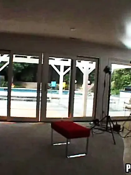 Happy black haired babe