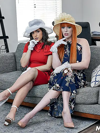 Saucy MILFs Lauren Phillips and Valentina Bellucci get fucked ba