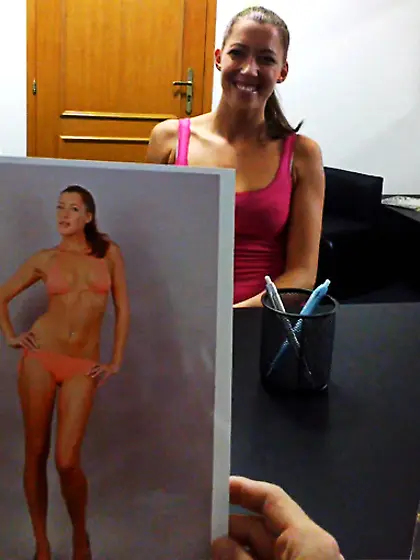 Ponytailed girl pink top