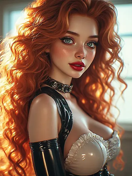 AI Busty Redhead Maid