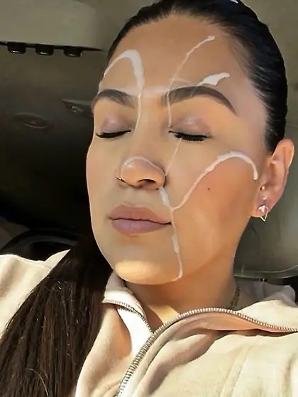 Latina milf public facial