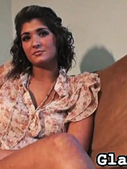 Hot curly chick relaxing