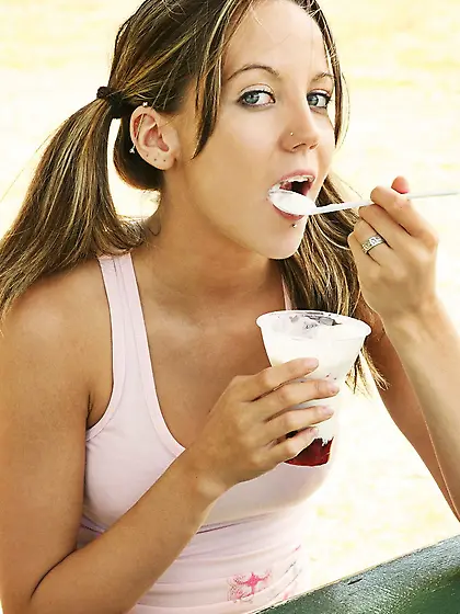 Hot blonde bunny Andi Pink takes off her top and shows us her pe