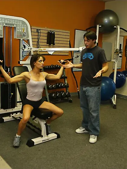 Sporty brunette hottie Vanessa Lane with delicious boobies getti