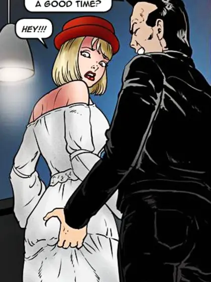 Guy grabs blondes ass