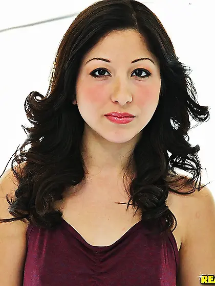 Curvy brown haired chick shows her fine body and rides a big dic