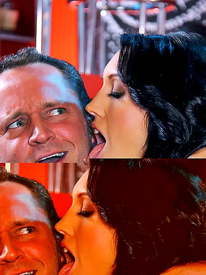 Raven haired milf beauty Dylan Ryder takes cumshot on her huge t