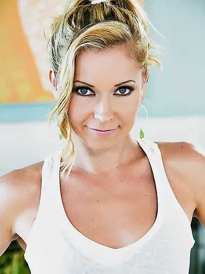 Lustful bitch exposes her titties and twat sitting on a massage