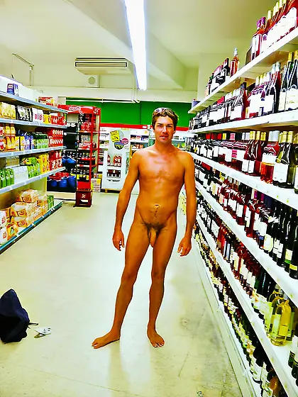 naked at the liquor store