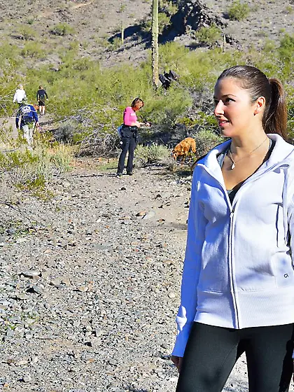 Brunette chick Coco Rose bares off natural boobs and also spread