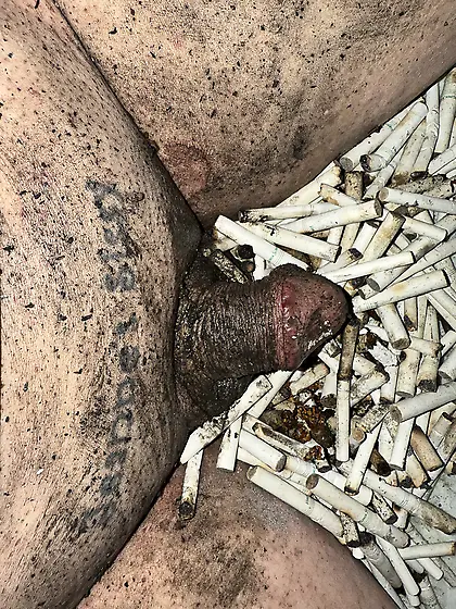 Sissy’s weekly ashtray- sissy couldn’t cum!