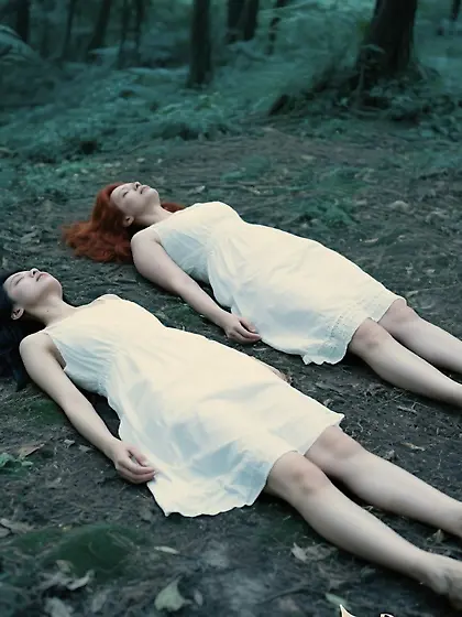 Lesbian Lovers Die in their bare feet - Woods