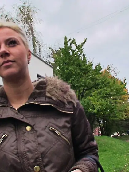 Elegant blonde giving wet