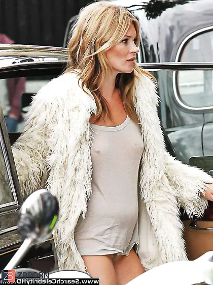 Kate Moss Sans Bra and Sans Panties in London