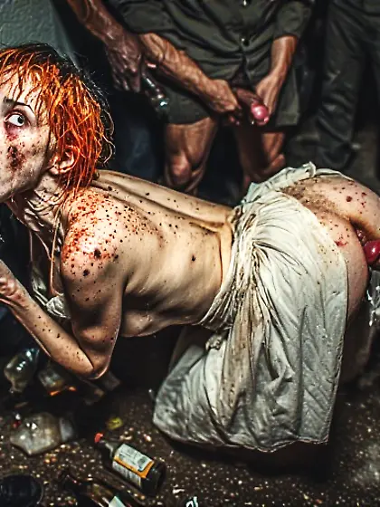 Young tweaker fucks bareback behind building at ni